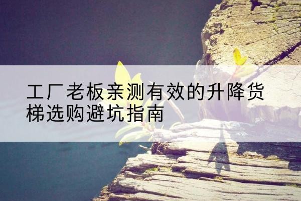 建宁升降货梯怎么选-工厂老板亲测有效的升降货梯选购避坑指南